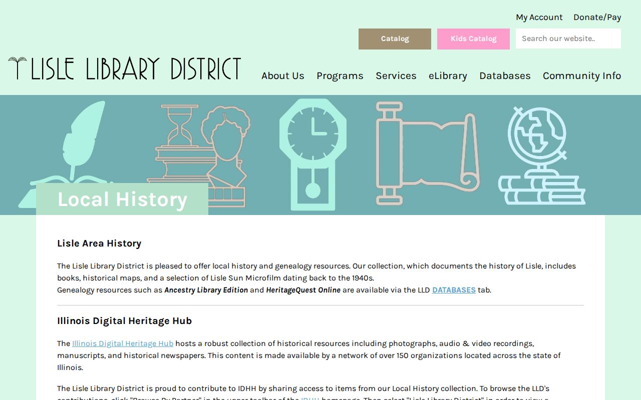 Lisle Library local history resources for resident and family research