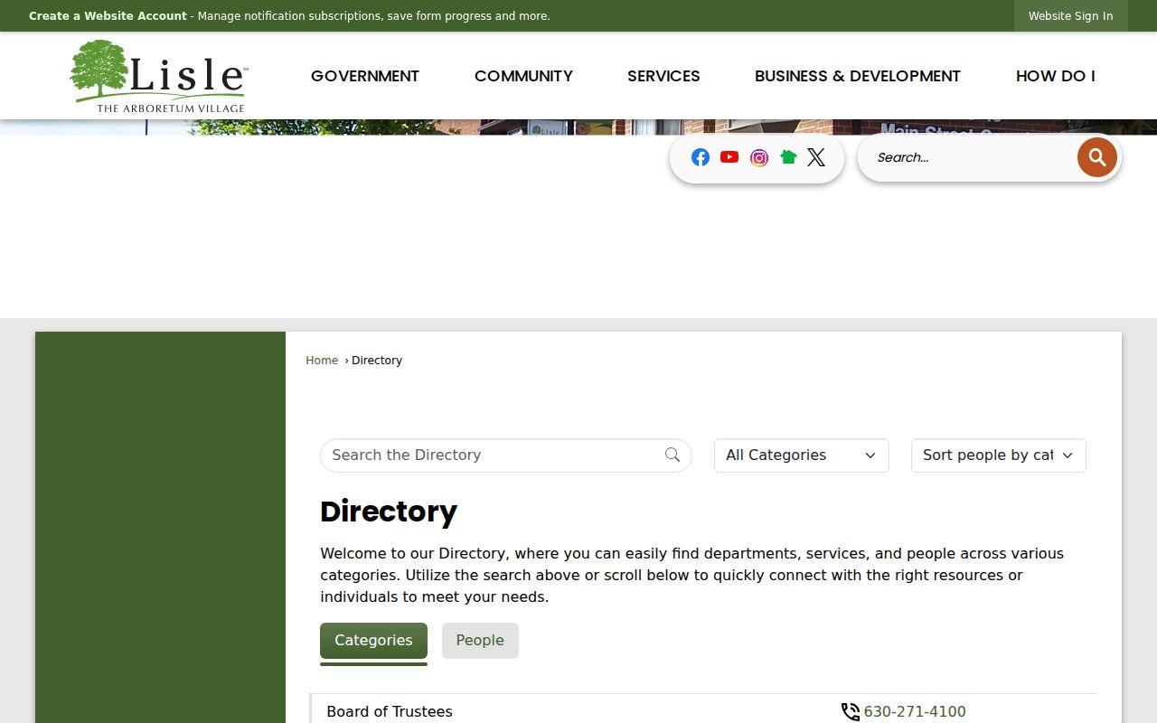 Official Lisle staff directory for public block and community questions