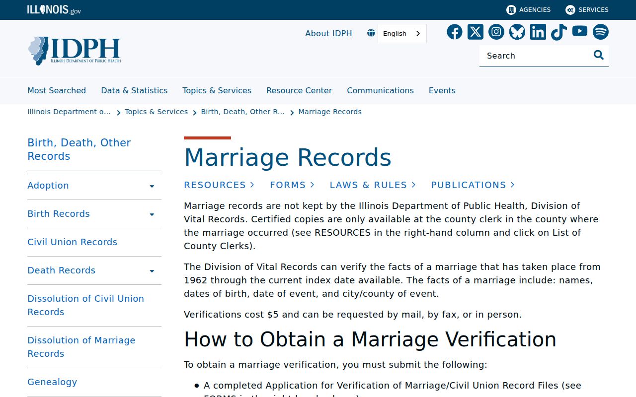 Lisle resident lookup with Illinois marriage verification