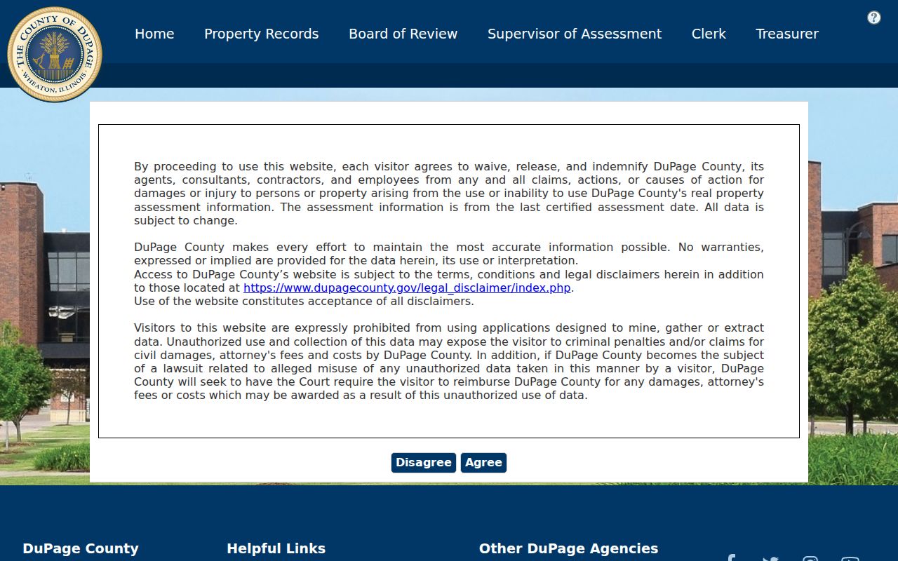 DuPage County assessor address search used for Lisle streets